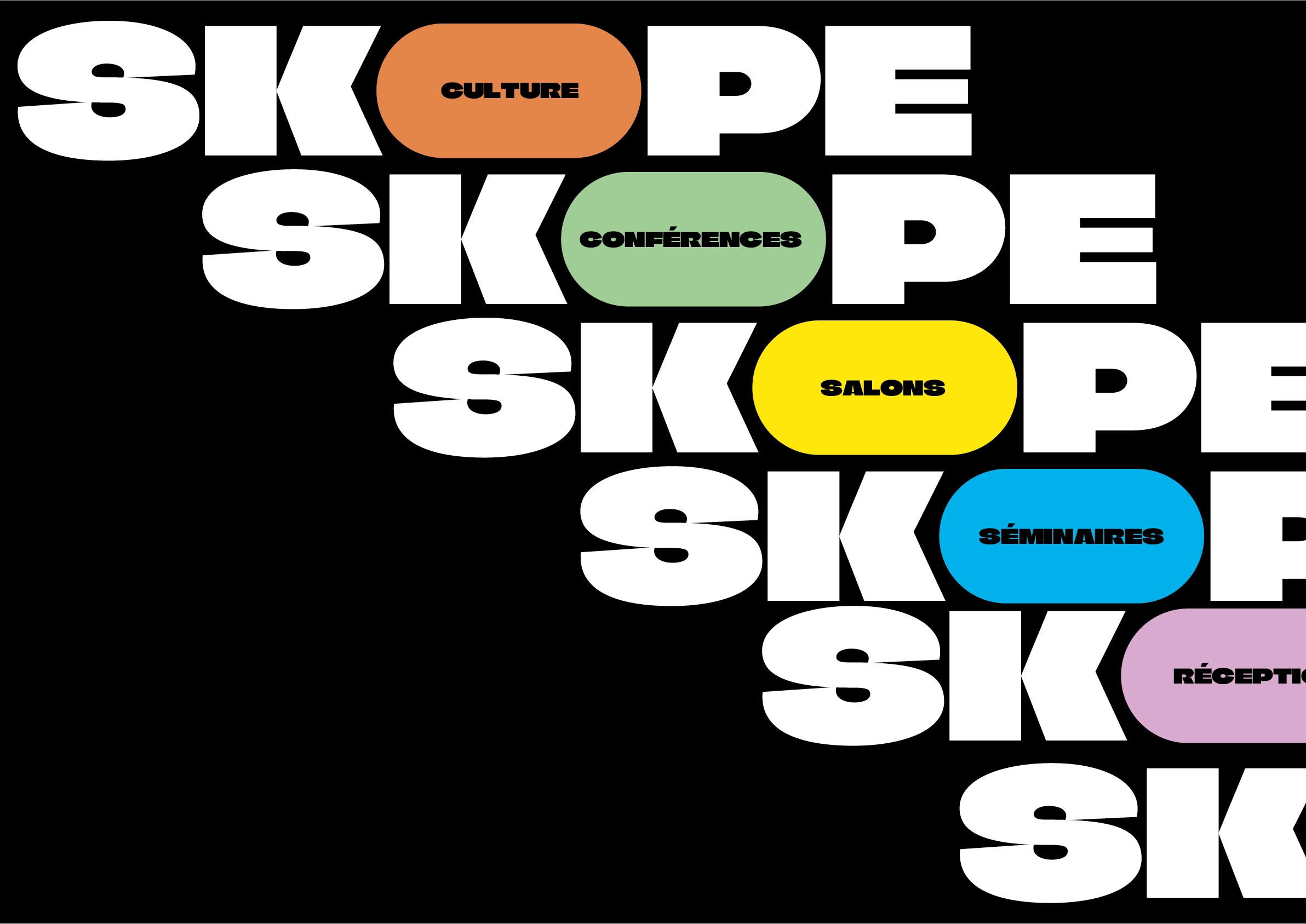 Territoire graphique inspiré du kaléidoscope pour la marque de lieu Le SKOPE à Lannion
